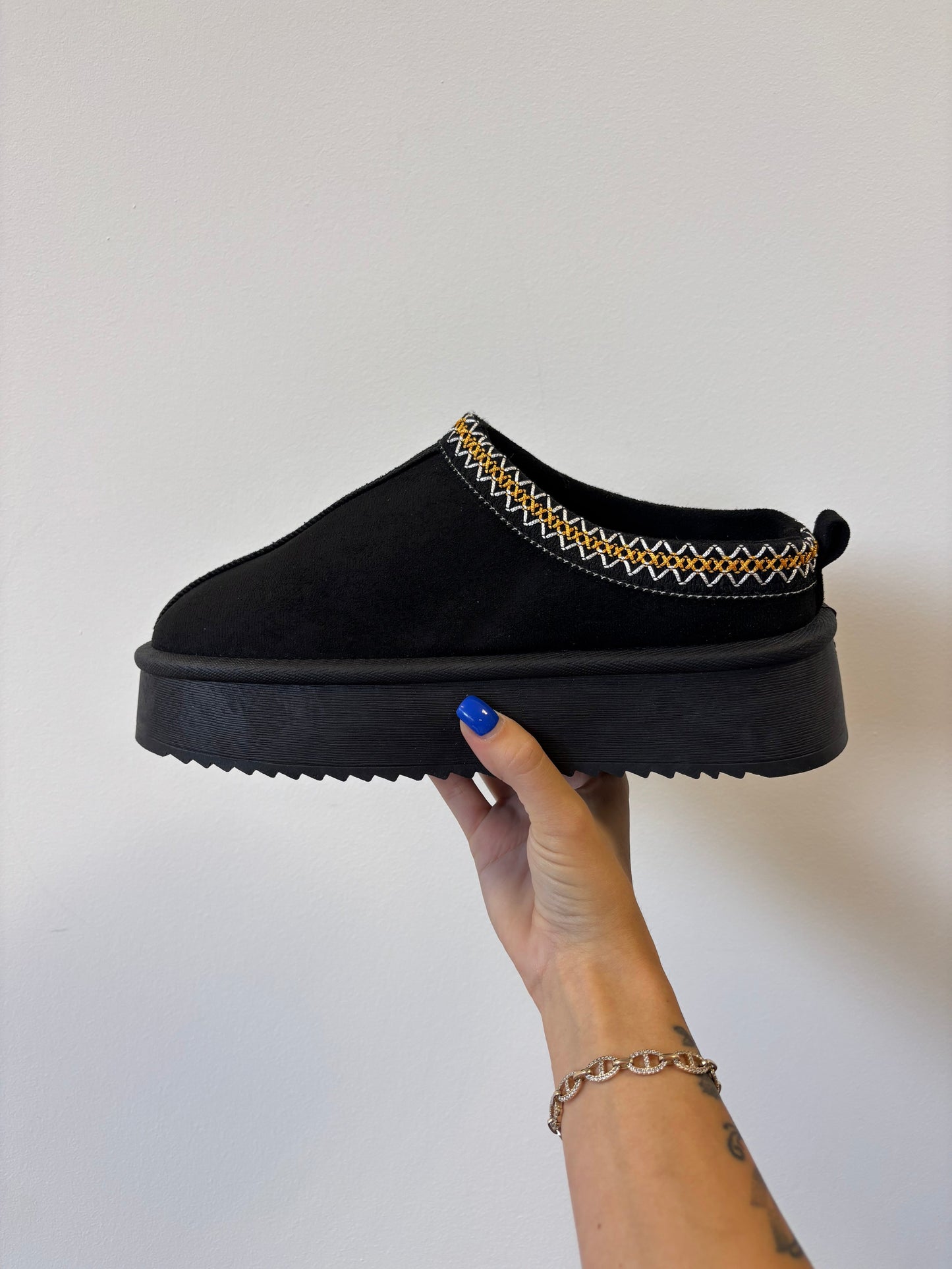 Bottine compensée noir/ jaune (sans boîte)